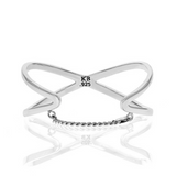 Silver X Cross Cuff