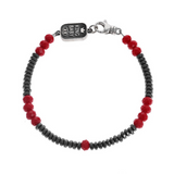 Hematite and Czech Glass Bead Bracelet