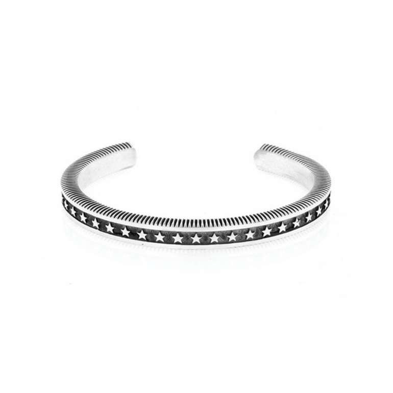 Coin Edge Cuff with Stars