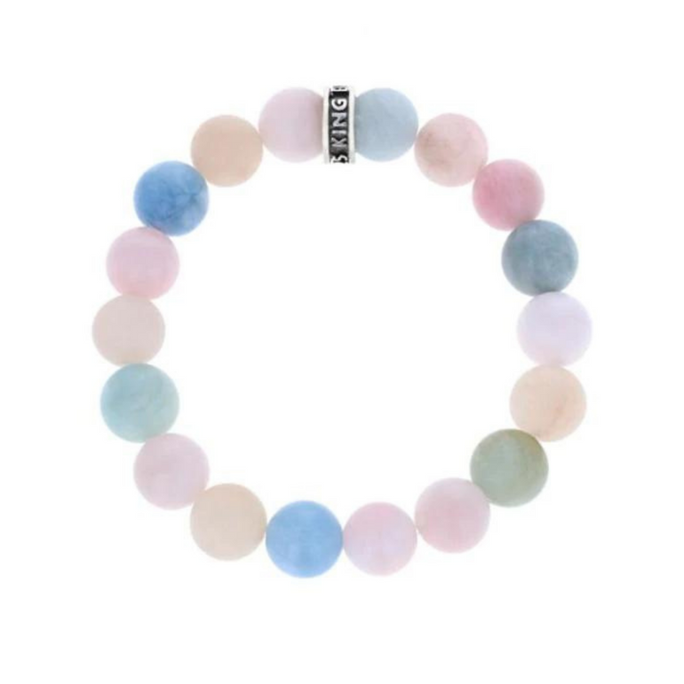 10mm Assorted Aquamarine Bracelet with Logo Ring