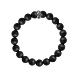 10mm Onyx Bead Bracelet with Logo Ring