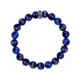 10mm Lapis Bead Bracelet with Logo Ring