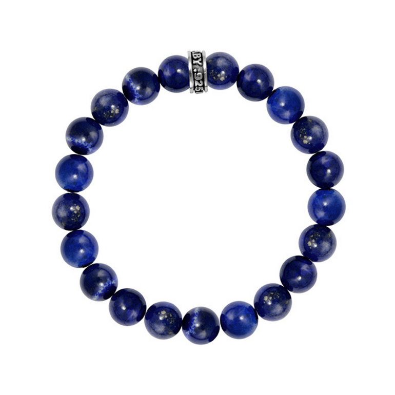 10mm Lapis Bead Bracelet with Logo Ring