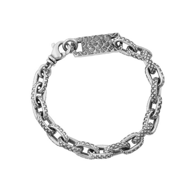 Oval Link Crosshatch Bracelet