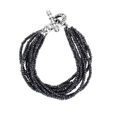 Eight Strand Spinel Bead Bracelet With Mini Toggle Clasp