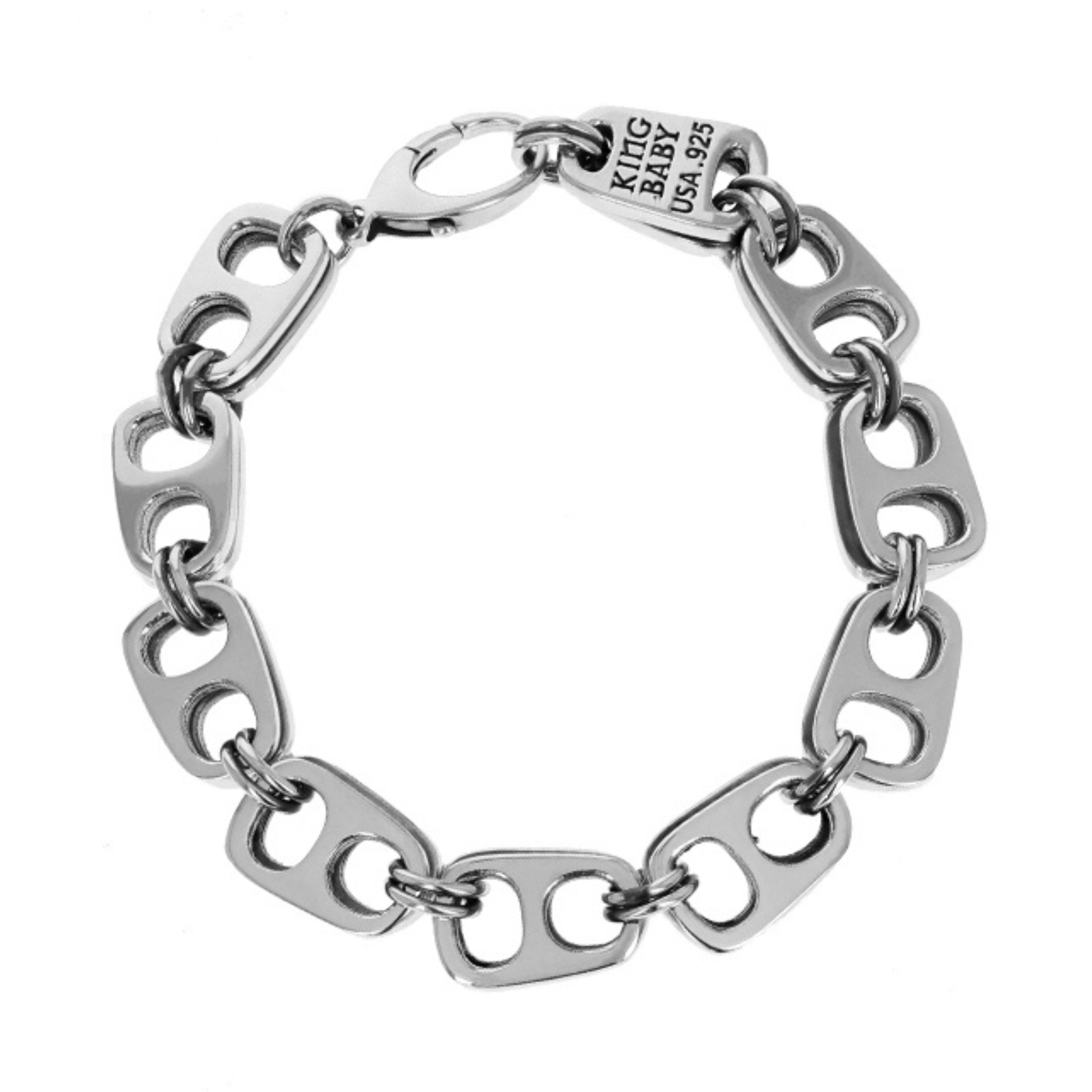 King Baby Large Handcuff Clasp Silver Bracelet