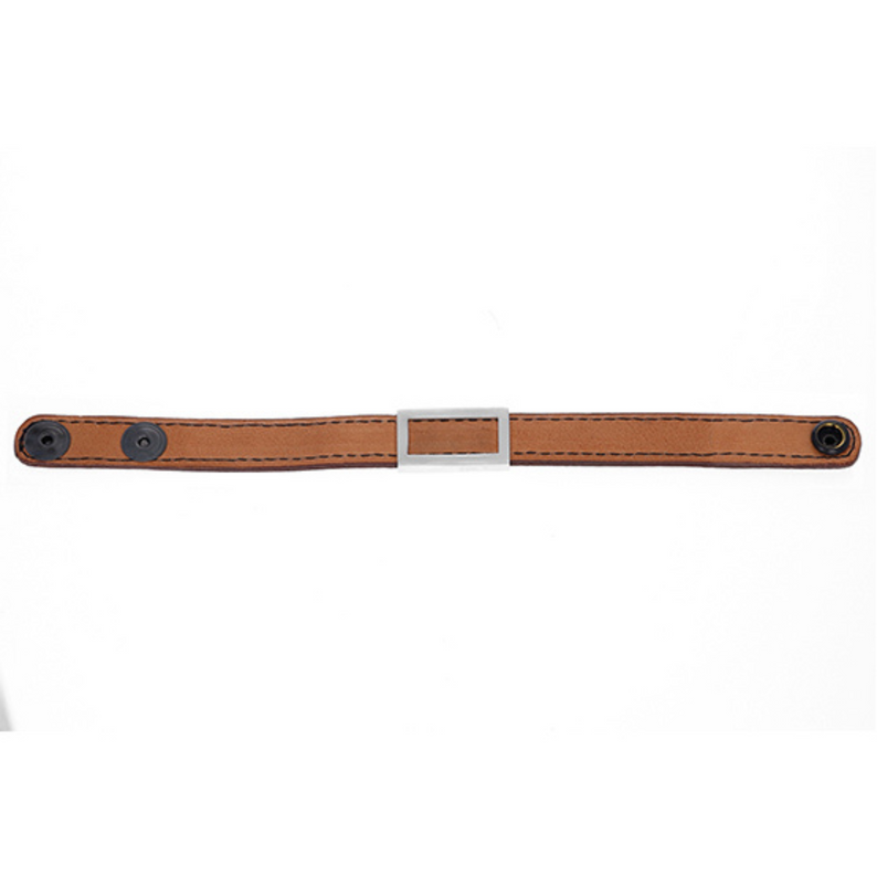 Leather Bracelet with Silver Indian Motorcycle Headdress Logo