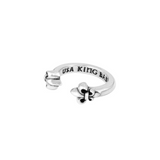 Open Ring with Fleur De Lis