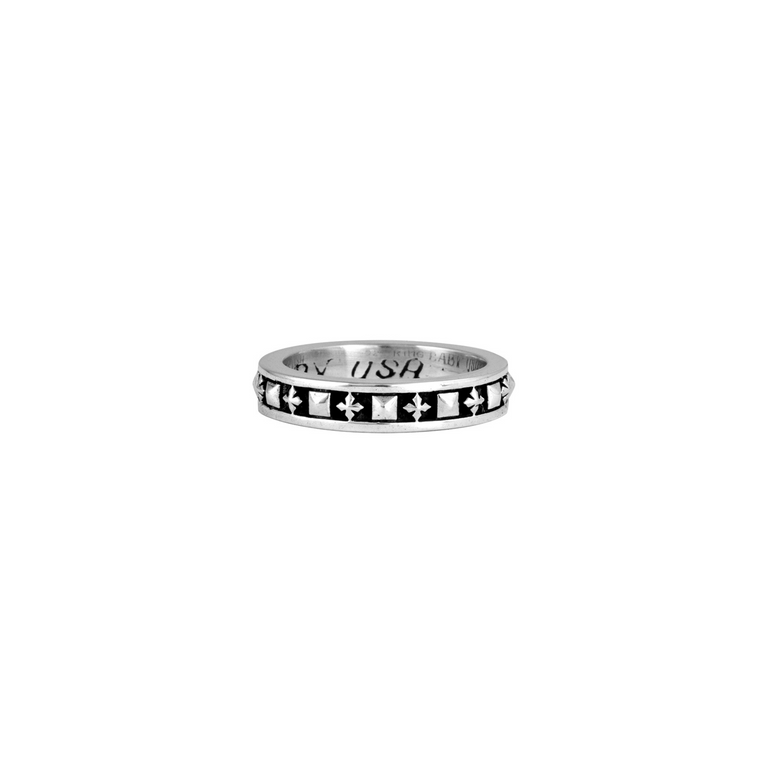 Stackable Studded Ring with MB Crosses