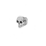 Stacked Skull Ring with Scroll Design