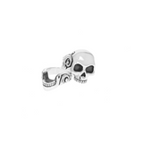 Stacked Skull Ring with Scroll Design