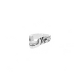 Stacked Skull Ring with Scroll Design