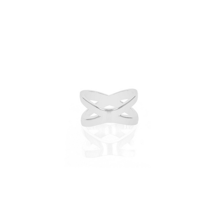 Silver X Cross Ring
