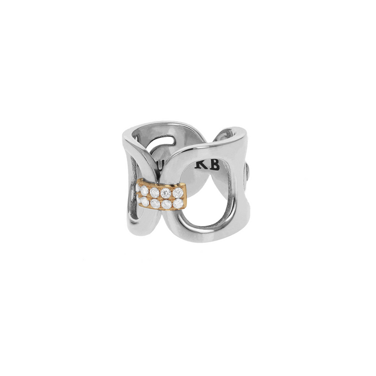Large Pop Top Infinity Ring with 18kt Gold and White Pave Diamonds - Danielle B.