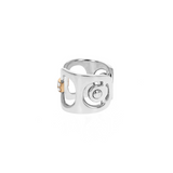 Large Pop Top Infinity Ring with 18kt Gold and White Pave Diamonds