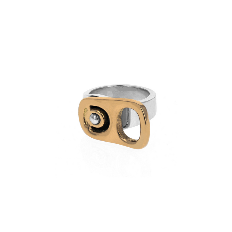 18kt Gold Horizontal Pop Top Ring