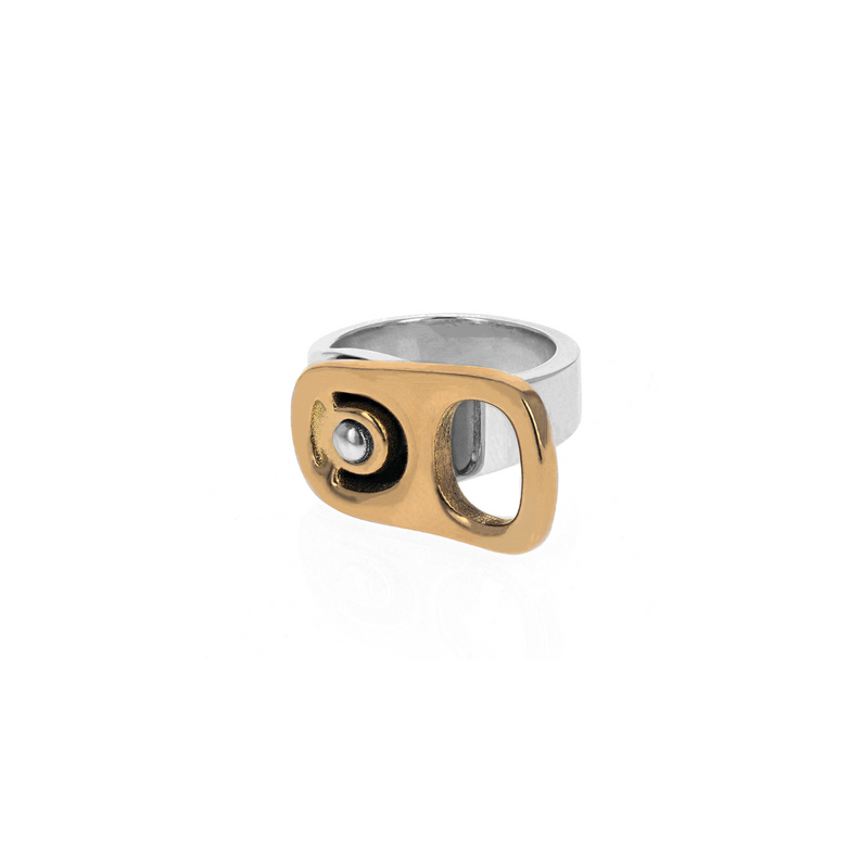 18kt Gold Horizontal Pop Top Ring