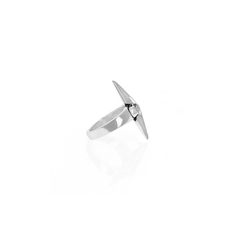 Pointed Double Skull Ring