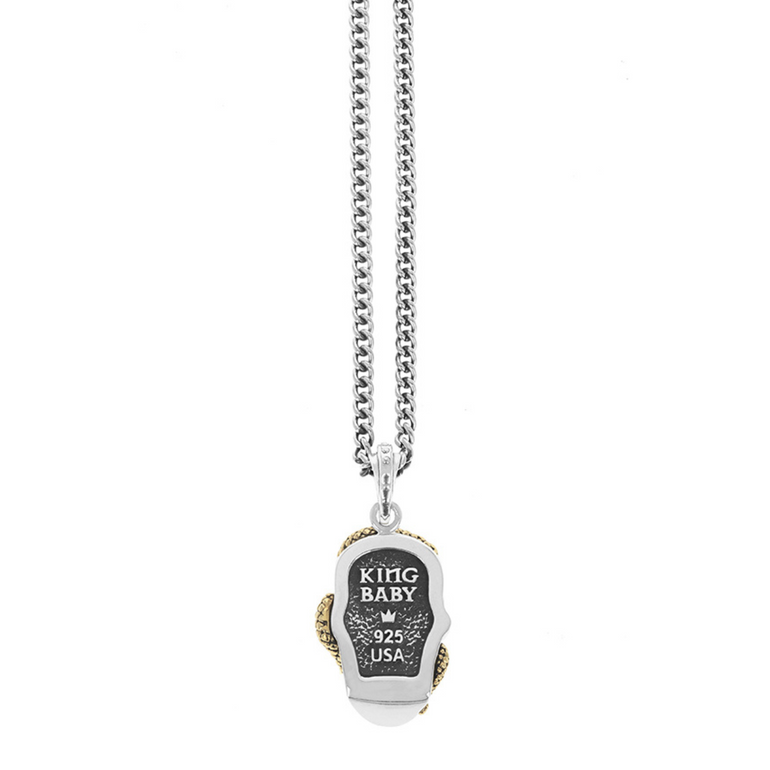 Large Skull Pendant with Gold Alloy Snake - Danielle B.