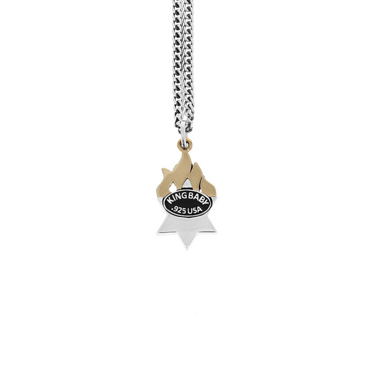 Star of David Pendant with Gold Alloy Flames - Danielle B.
