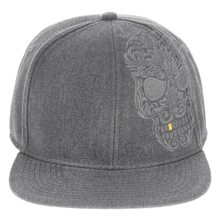 Grey Baroque Skull Hat