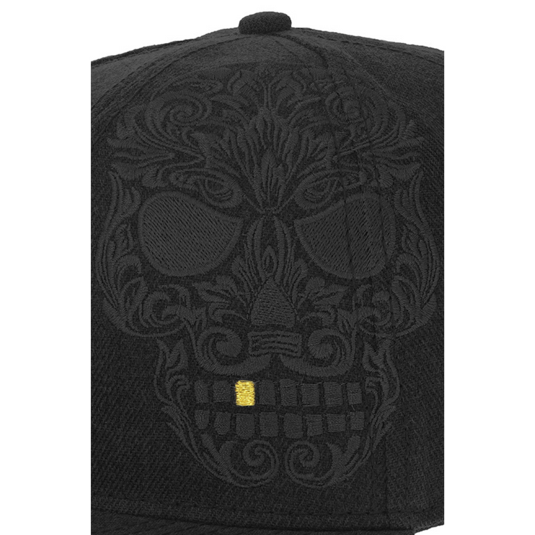 Black Baroque Skull Hat