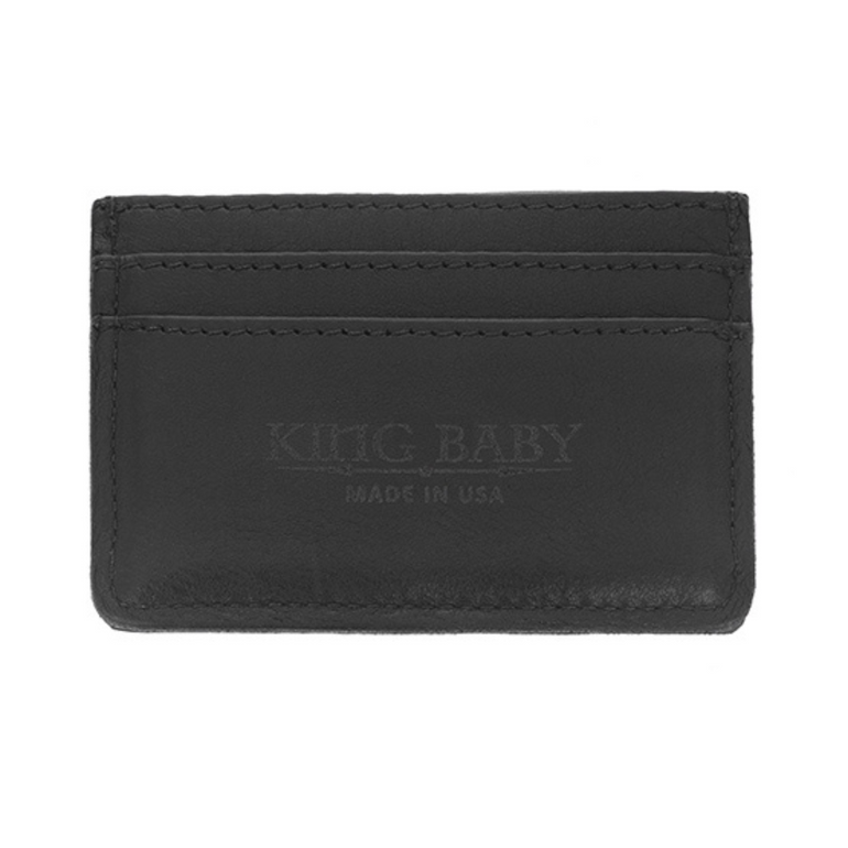 Horizontal Stingray Card Holder Wallet with Silver Skull