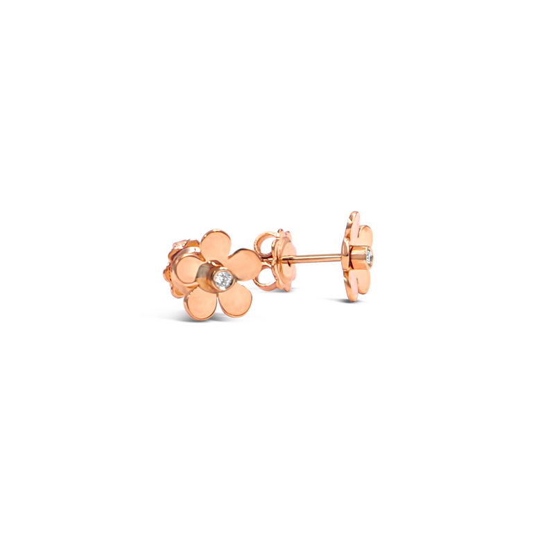 Minuette 18kt Gold Stud Flower Earrings with Diamonds