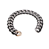 Ceramic Curb Link Bracelet with Rose Gold and Diamonds