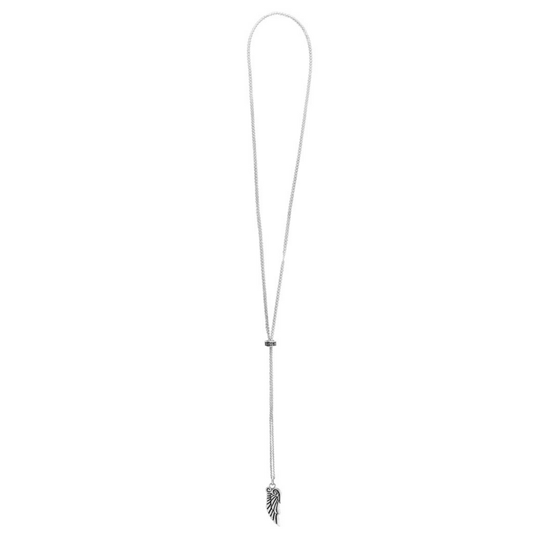 Bolero Necklace with Micro Rolo Chain and Wing