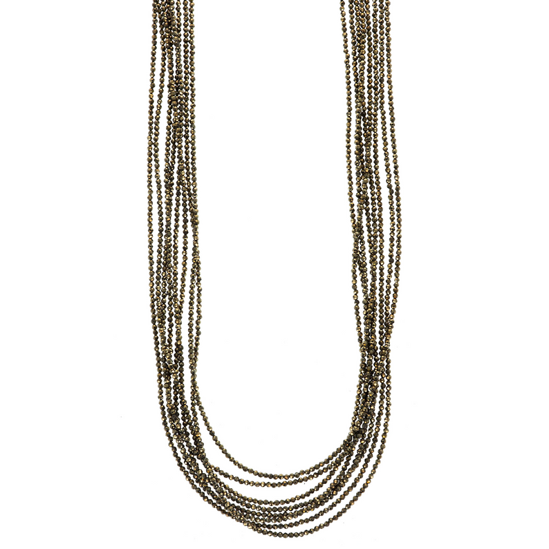 Eight Strand Pyrite Necklace