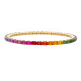 Stretch Rainbow Sapphire Tennis Bracelet - Danielle B.
