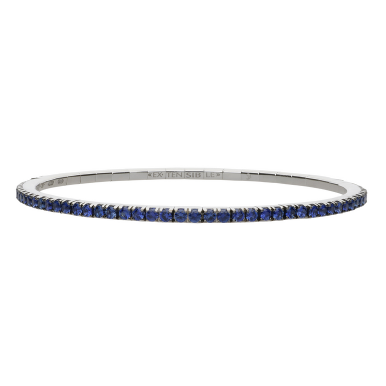 Stretch Blue Sapphire Tennis Bracelet - Danielle B.