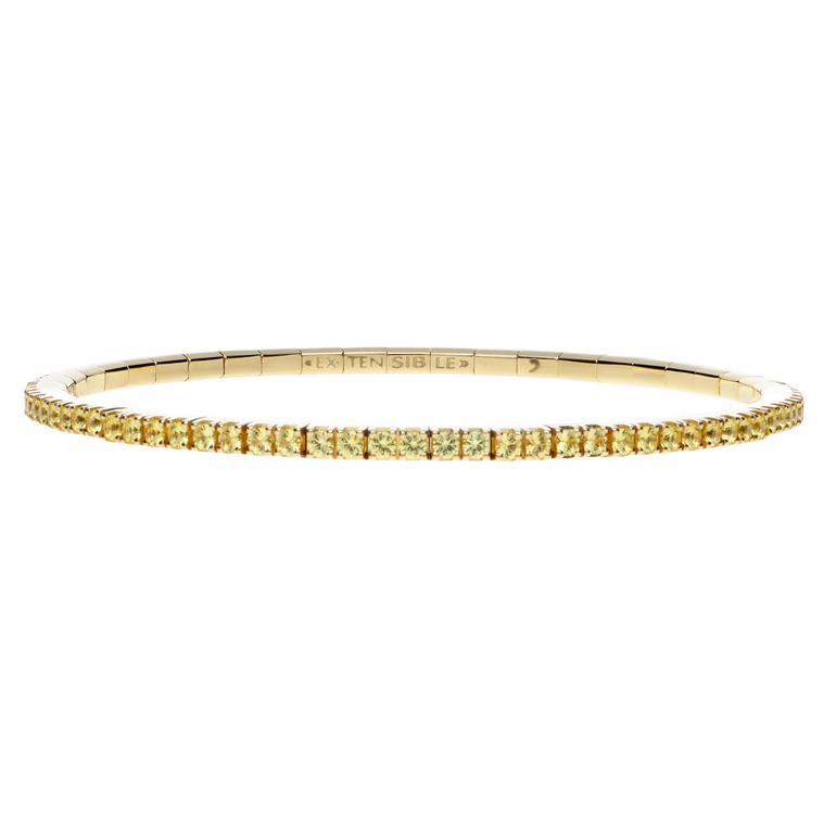 Stretch Yellow Sapphire Tennis Bracelet - Danielle B.