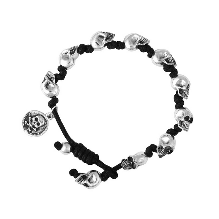 Knotted Cord Bracelet with Skulls - Danielle B.