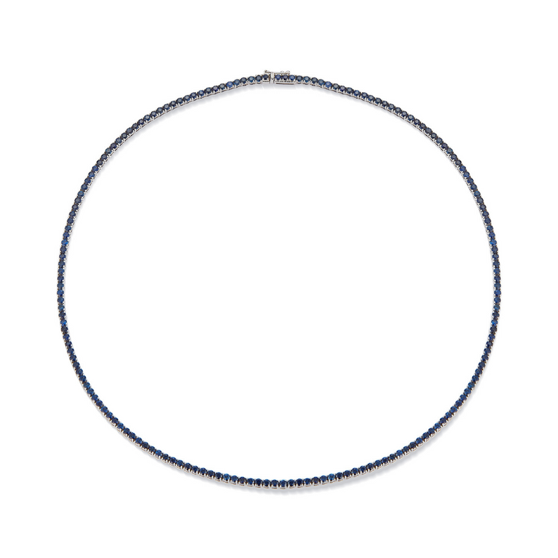 Blue Sapphire Tennis Necklace - Danielle B.