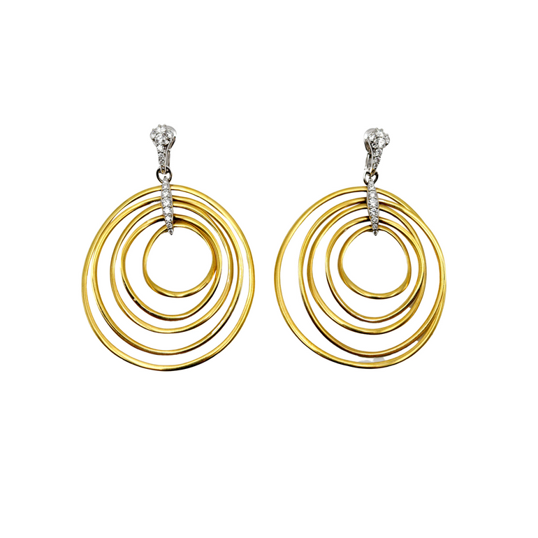 Multi-Circle Earrings with Diamonds