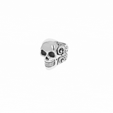 Stacked Skull Ring with Scroll Design