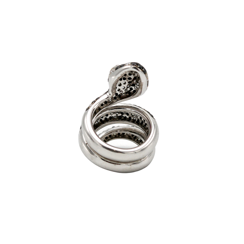 Snake Ring with Rubies and Black and White Diamonds - Danielle B.