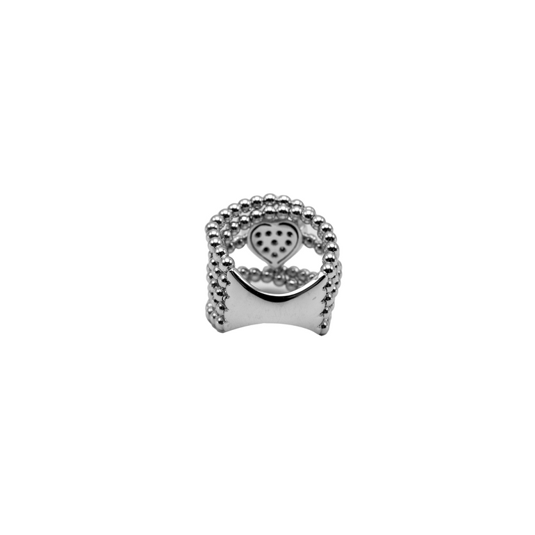 Crossover Heart Ring with Diamonds