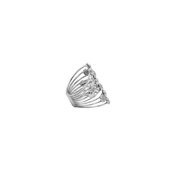 Open Ring with Diamonds
