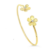 Minuette 18kt Gold Flower Bangle with Diamonds