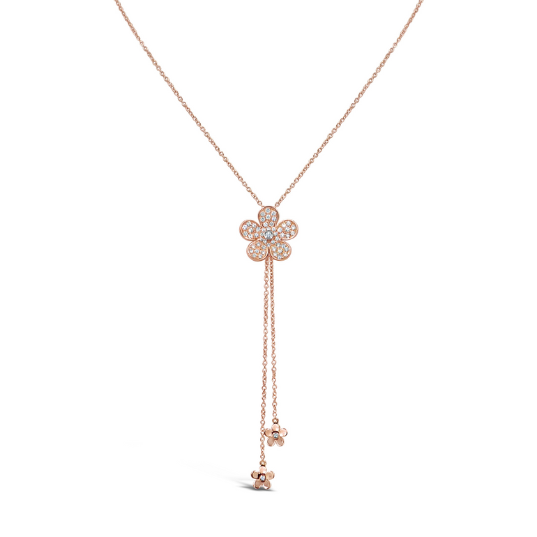 Minuette 18kt Gold Flower Necklace with Diamonds