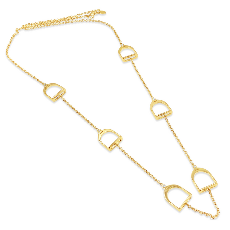 Staffe 18kt Yellow Gold Necklace with Diamonds