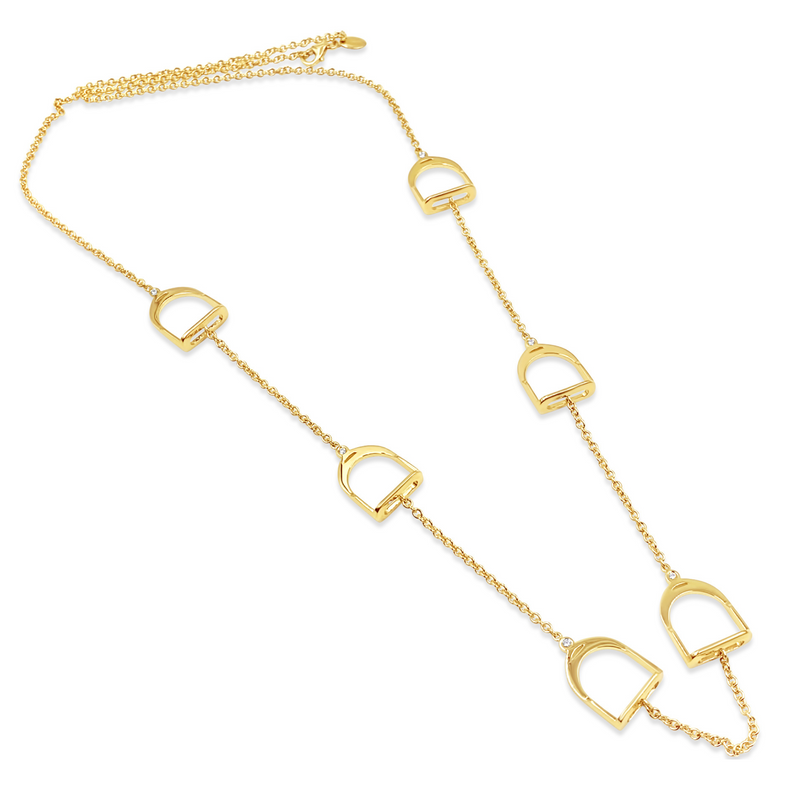 Staffe 18kt Yellow Gold Necklace with Diamonds