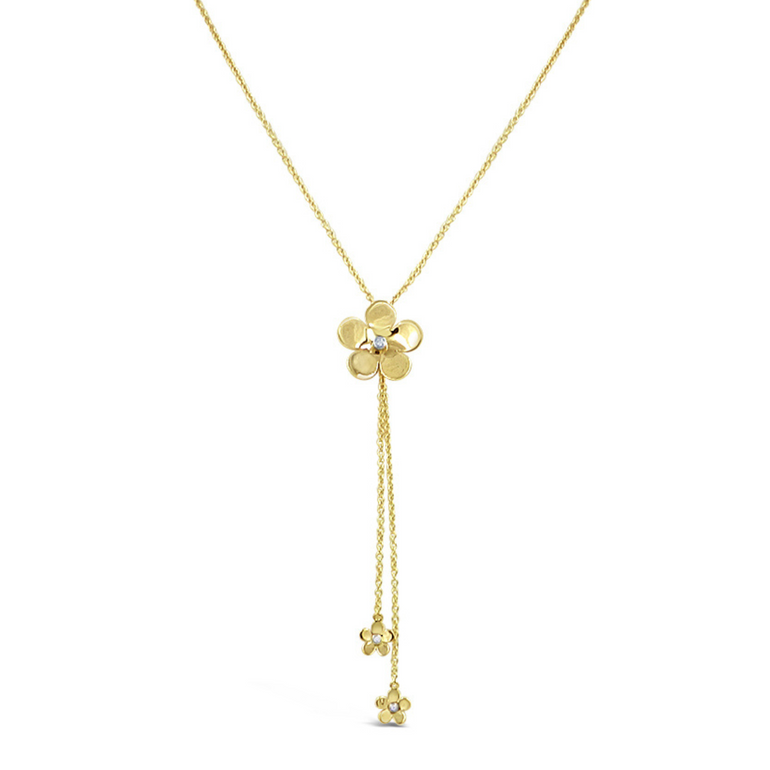 Minuette 18kt Gold Flower Necklace with Diamonds